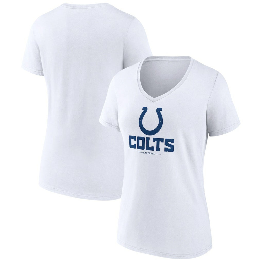 Indianapolis Colts Women's Logo Team Lockup V-Neck T-Shirt - White discount