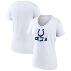 Indianapolis Colts Women's Logo Team Lockup V-Neck T-Shirt - White discount