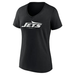 New York Jets Women's Logo Team Lockup V-Neck T-Shirt - Black online