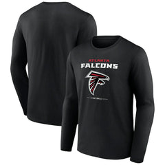 Atlanta Falcons Logo Team Lockup Long Sleeve T-Shirt - Black for sale