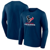 Houston Texans Logo Team Lockup Long Sleeve T-Shirt - Navy online
