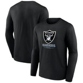 Las Vegas Raiders Logo Team Lockup Long Sleeve T-Shirt - Black on sale