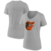 Baltimore Orioles Women's Official Logo V-Neck T-Shirt - Gray