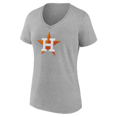 Houston Astros Women's Official Logo V-Neck T-Shirt - Gray