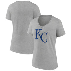 Kansas City Royals Women's Official Logo V-Neck T-Shirt - Gray