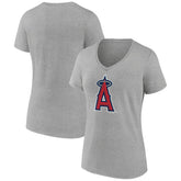 Los Angeles Angels Women's Official Logo V-Neck T-Shirt - Gray