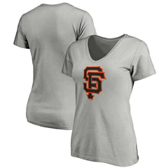 San Francisco Giants Women's Official Logo V-Neck T-Shirt - Gray