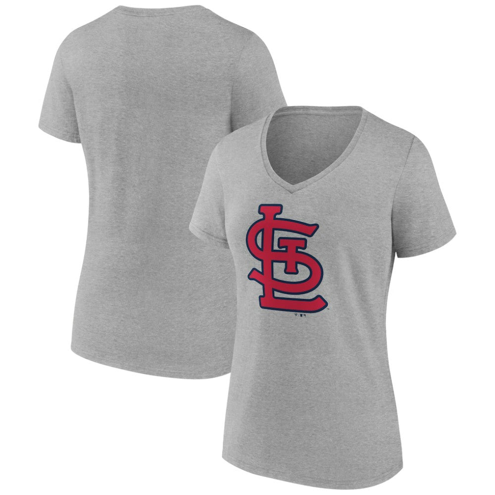 St. Louis Cardinals Women's Official Logo V-Neck T-Shirt - Gray