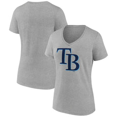 Tampa Bay Rays Women's Official Logo V-Neck T-Shirt - Gray