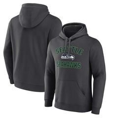 Seattle Seahawks Victory Arch Fitted Pullover Hoodie - Charcoal sale