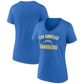 Los Angeles Chargers Women's Victory Arch Team V-Neck T-Shirt - Powder Blue for sale