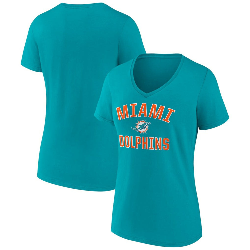 Miami Dolphins Women's Victory Arch Team V-Neck T-Shirt - Aqua outlet