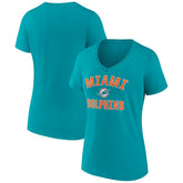 Miami Dolphins Women's Victory Arch Team V-Neck T-Shirt - Aqua outlet