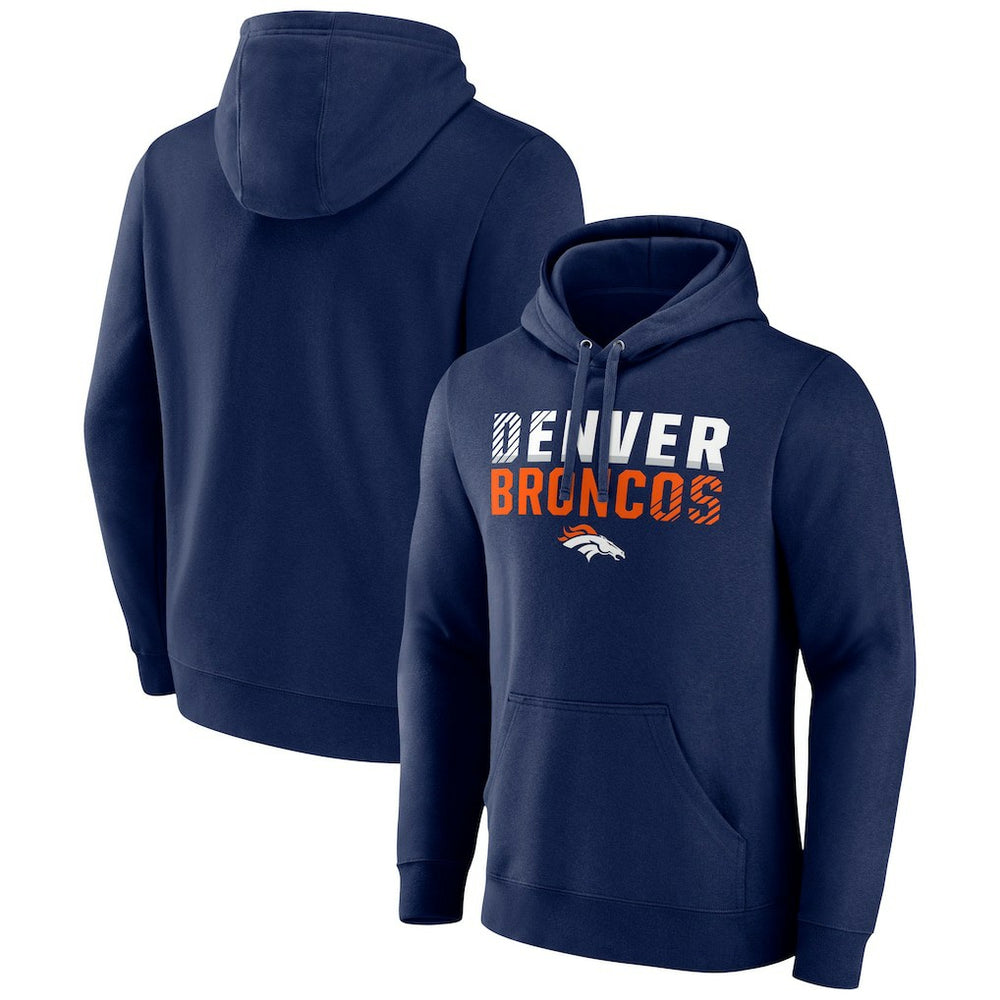 Denver Broncos Team Fade Out Fitted Pullover Hoodie - Navy sale