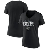 Las Vegas Raiders Women's Nostalgia V-Neck T-Shirt - Black outlet