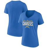 Los Angeles Chargers Women's Nostalgia V-Neck T-Shirt - Powder Blue sale