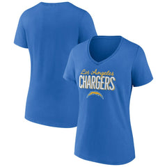 Los Angeles Chargers Women's Nostalgia V-Neck T-Shirt - Powder Blue sale