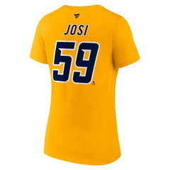 Roman Josi Nashville Predators Fanatics Women's Special Edition 2.0 Name & Number V-Neck T-Shirt Yellow