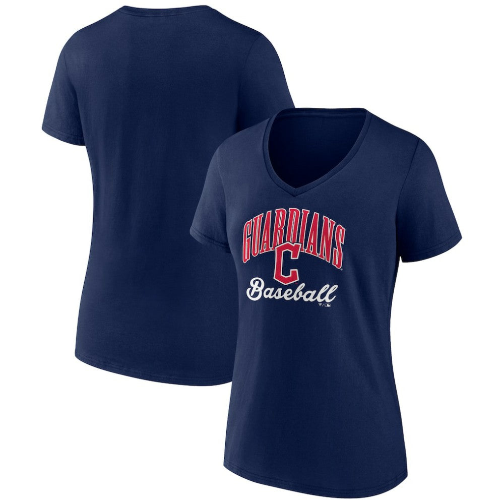 Cleveland Guardians Women's Victory Script Team V-Neck T-Shirt - Navy