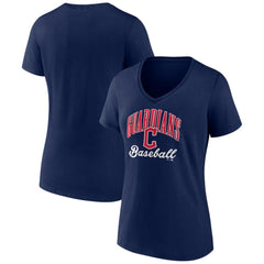 Cleveland Guardians Women's Victory Script Team V-Neck T-Shirt - Navy