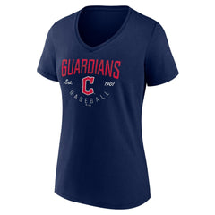 Cleveland Guardians Women's Live For It Team V-Neck T-Shirt - Navy