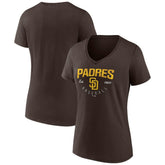 San Diego Padres Women's Live For It Team V-Neck T-Shirt - Brown