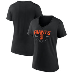 San Francisco Giants Women's Live For It Team V-Neck T-Shirt - Black