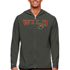 Minnesota Wild Antigua Legacy Full-Zip Hoodie Charcoal