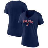 Boston Red Sox Women's Lockup V-Neck T-Shirt - Navy