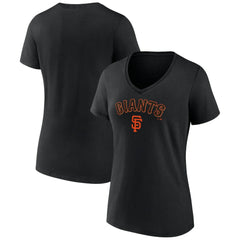 San Francisco Giants Women's Lockup V-Neck T-Shirt - Black