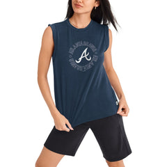 Atlanta Braves DKNY Sport Women's Madison Tri-Blend Tank Top - Navy