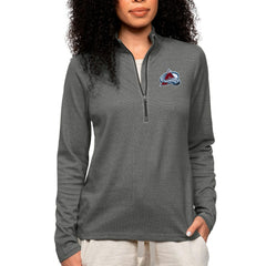 Colorado Avalanche Antigua Women's Epic Quarter-Zip Pullover Top Heather Charcoal