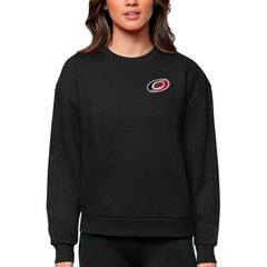 Carolina Hurricanes Antigua Women's Victory Crewneck Pullover Sweatshirt Black