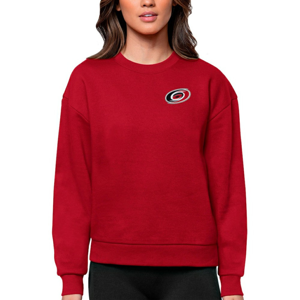 Carolina Hurricanes Antigua Women's Victory Crewneck Pullover Sweatshirt Red