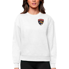 Florida Panthers Antigua Women's Victory Crewneck Pullover Sweatshirt White
