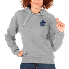Toronto Maple Leafs Antigua Women's Victory Pullover Hoodie Heather Gray