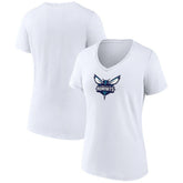 Charlotte Hornets Women's Logo V-Neck T-Shirt - White shop
