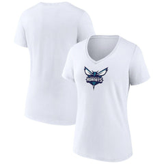 Charlotte Hornets Women's Logo V-Neck T-Shirt - White shop