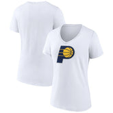 Indiana Pacers Women's Logo V-Neck T-Shirt - White sale