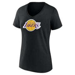 Los Angeles Lakers Women's Logo V-Neck T-Shirt - Black discount