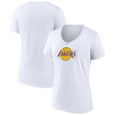 Los Angeles Lakers Women's Logo V-Neck T-Shirt - White sale