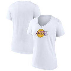 Los Angeles Lakers Women's Logo V-Neck T-Shirt - White sale