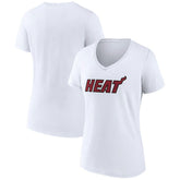 Miami Heat Women's Wordmark V-Neck T-Shirt - White on sale