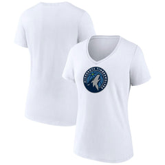 Minnesota Timberwolves Women's Logo V-Neck T-Shirt - White shop