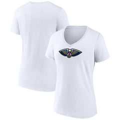 New Orleans Pelicans Women's Logo V-Neck T-Shirt - White for sale