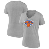 New York Knicks Women's Logo V-Neck T-Shirt - Gray for sale