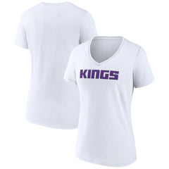 Sacramento Kings Women's Wordmark V-Neck T-Shirt - White online