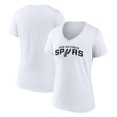 San Antonio Spurs Women's Wordmark V-Neck T-Shirt - White on sale