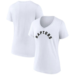 Toronto Raptors Women's Wordmark V-Neck T-Shirt - White shop