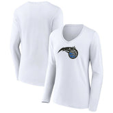 Orlando Magic Women's Logo Long Sleeve V-Neck T-Shirt - White discount